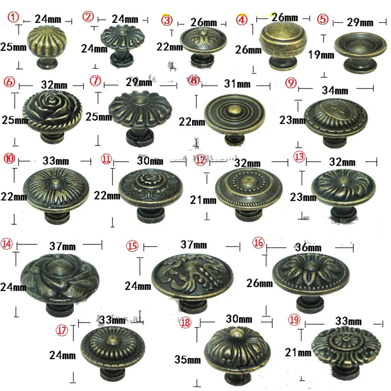 Ретро старинная Мебельная ручка цветок ручки и двери шкаф с выдвижными ящиками