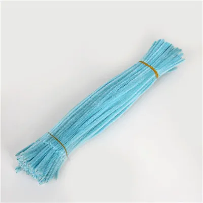 Light Blue 100 шт 5 мм стебли синели, очистители труб Дети плюшевая обучающая игрушка ремесла красочные трубы очиститель игрушки ручная работа, сделай сам, ремесло - Цвет: Light Blue