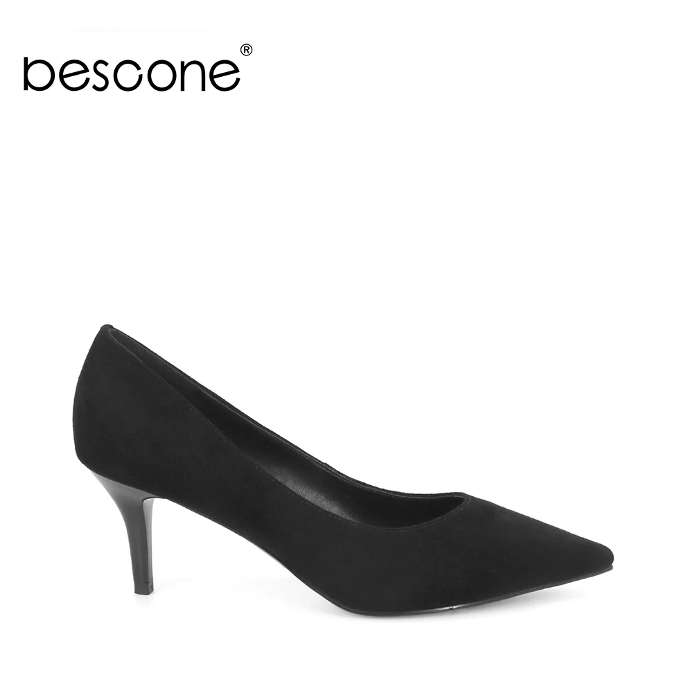 BESCONE/классические женские замшевые туфли-лодочки новые осенние офисные туфли на