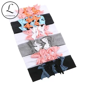 GZHilovingL милый однотонный головной убор из хлопка с бантом, повязка на голову для маленьких девочек, мягкая удобная повязка на голову с цветком, Детские аксессуары для волос