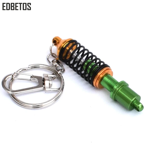 KR010 Coilover Gold Тюнинг автомобиля из цинкового сплава колесный обод брелок для ключей вращающееся колесо Авто турбо брелок JDM с тормозными дисками концентратор брелок для Benz racing - Название цвета: KR010 Coilover Gold