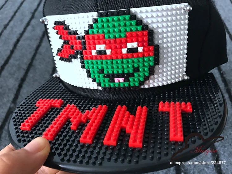 Новые Заказные блоки дизайн DIY Кирпичи TMNT хип-хоп кепка уличная мультяшная Мужская Женская модная кепка крутая бейсболка s