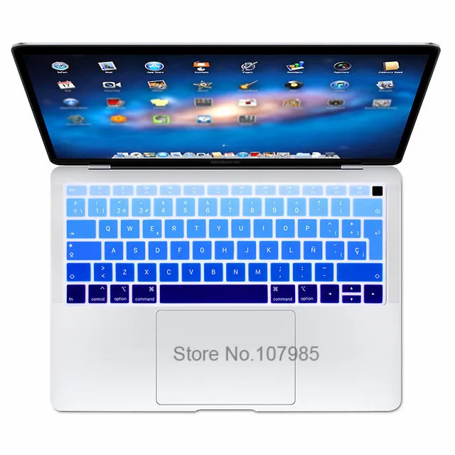 Чехол с испанской клавиатурой для Macbook Air 13 2018 защита от воды и пыли градиентный