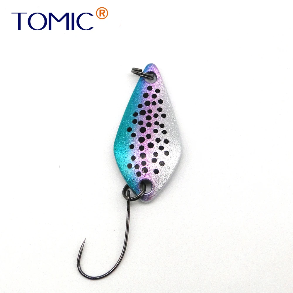 Tomic 6 шт. качественные рыболовные приманки микро Литые металлические ложки яркий перламутровый цвет твердая приманка Спиннер форель зона поток pesca
