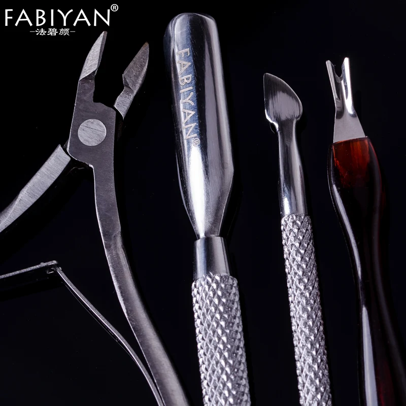 Cuticle Pusher Nipper Spoon Remover Clipper Cutter Set Nail Art Exfoliating Tools Solingen Scissors Plier Peeling Push Dead Skin