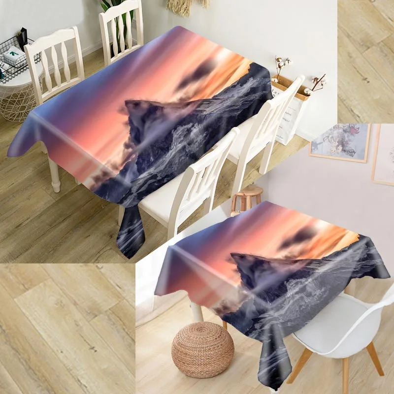 

ShunQian Alps Modern Tablecloth 3D Oxford Fabric Square/Rectangular Dust-proof Table Cover For Party Home Decor TV Covers