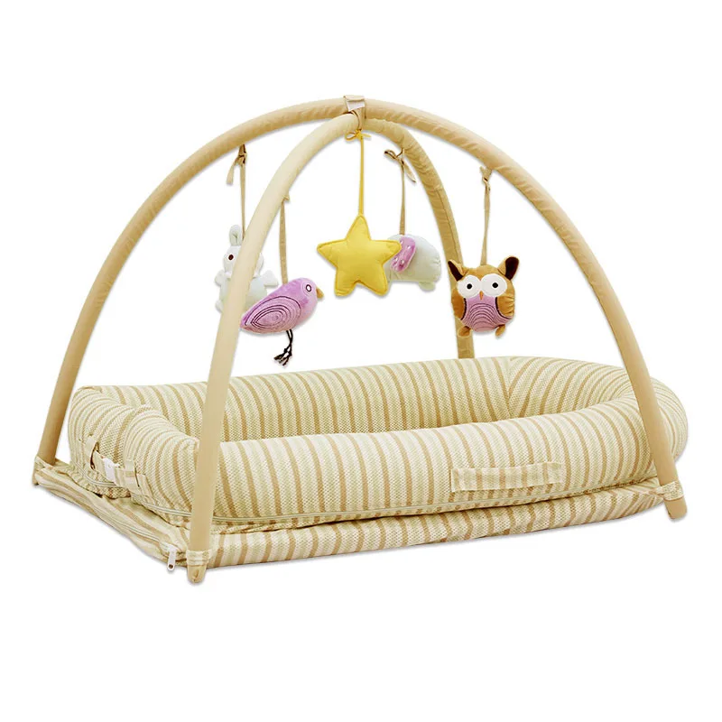 

Multifunctional Portable Travel Baby Crib Netting Set 3D Organic Cotton Newborn Baby Portable Bed Gym Activity Playmat Bassinet