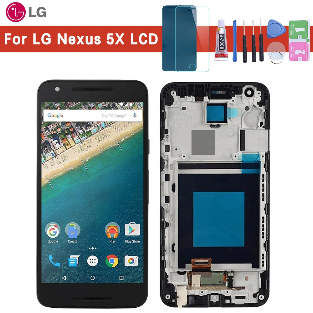 Сменный сенсорный ЖК-экран для LG Nexus 5X 5 2 дюйма черный H791 | Мобильные телефоны и