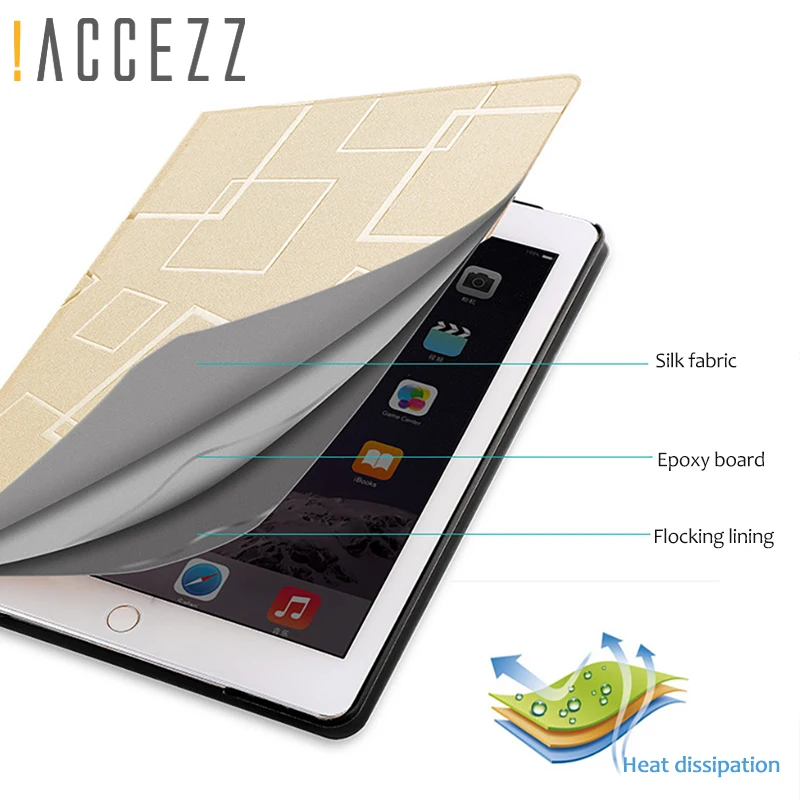 ! ACCEZZ ультра тонкий чехол для iPad 2/3/4 Air 1/2 с подставкой авто пробуждение спящий