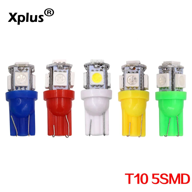 Xplus 2 шт. T10 5SMD 5050 Светодиодные Габаритные огни подсветка номерного знака Лампа для