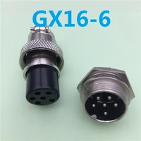 1set gx16 6 pin male female diameter 16mm wire panel connector l74 gx16 circular connector aviation socket plug free shipping