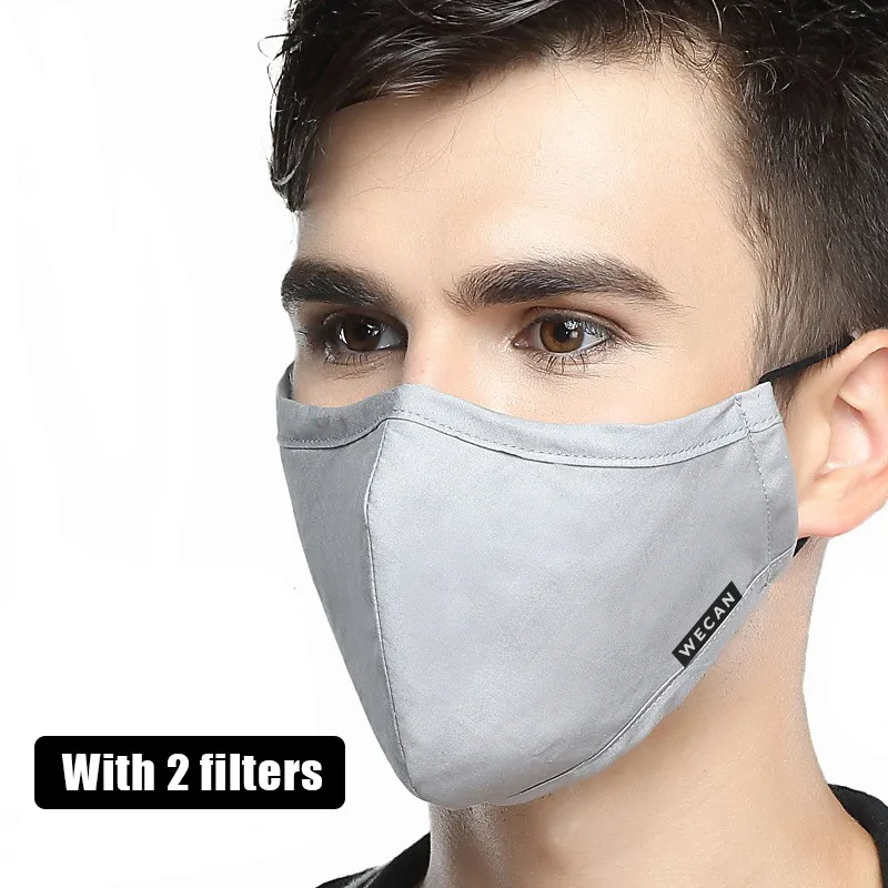 Men-Light gray ZWZCYZ противопылевая маска для рта, хлопковая маска для лица, одноразовая многоразовая маска для рта, дышащая теплая Ветрозащитная маска - Цвет: Men-Light gray