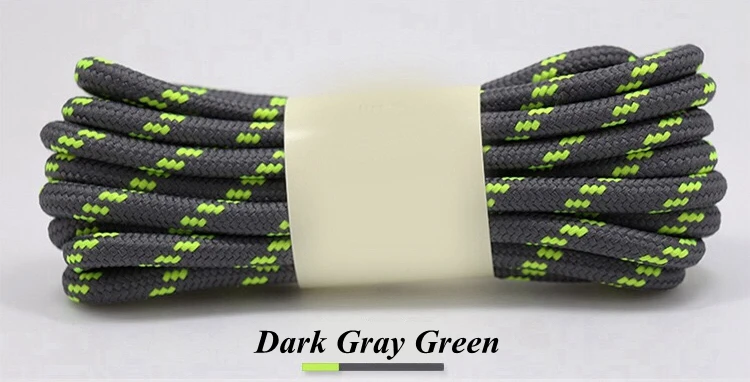 Dark gray green 19 цветов, круглые шнурки, высокое качество, для спорта на открытом воздухе, повседневные шнурки для пеших прогулок, теннисные туфли с кружевами, ботинки, 1 пара - Цвет: Dark gray green
