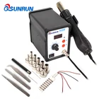 Паяльная станция BGA 700 Вт с вилкой Стандарта ЕССША, 858D Plus, промышленный фен для волос, тепловая пушка с 3 воздушными насадками