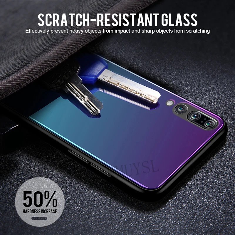 Градиентный чехол для samsung Galaxy A50 A30 M10 M20 S10 S9 S8 Plus Note 8 9 J4 J6 J8 A6 A8 плюс A7 J3 J5 J7 Стекло крышка
