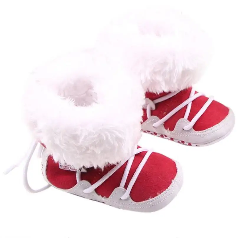 2017 г. милые зимние теплые ботинки для маленьких мальчиков и девочек мягкие