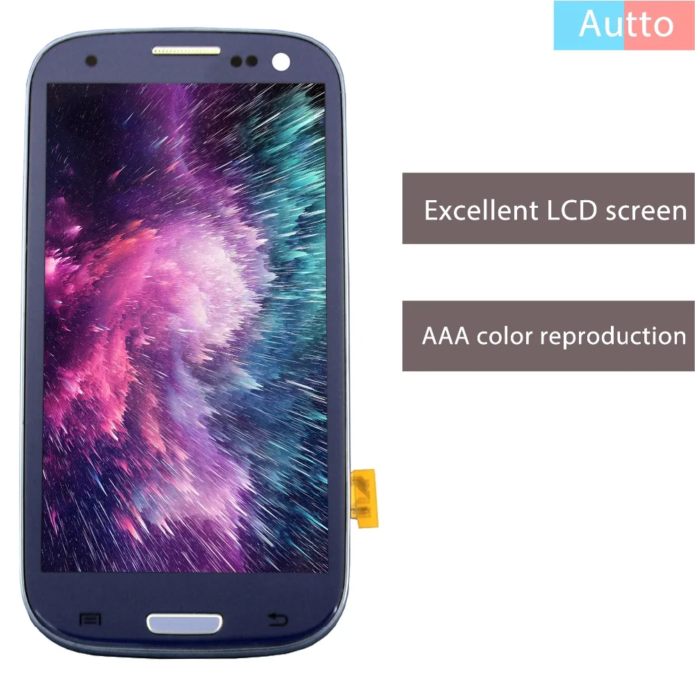 Для SAMSUNG S3 IPS монитор для 4 8 дюйма i9300 сенсорный экран дигитайзер ЖК-экран + чайный