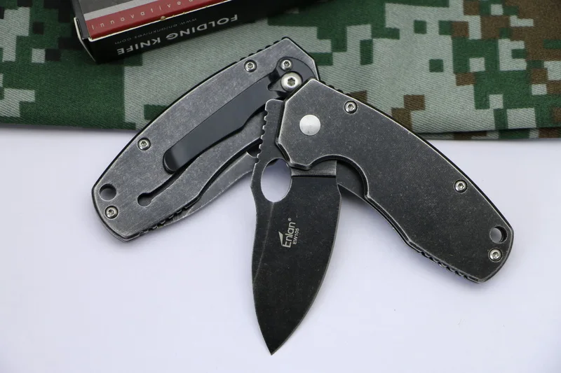 Enlan EW105 черный складной нож 8Cr13Mov лезвие стальная ручка Открытый Отдых EDC