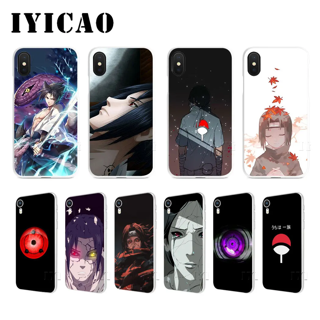 IYICAO Naruto Uchiha Itachi Sasuke Жесткий Чехол для iPhone 4 4S 5 5S Se 6 7 7plus 8 8Plus X XS MAX XR 6s Plus 11 pro