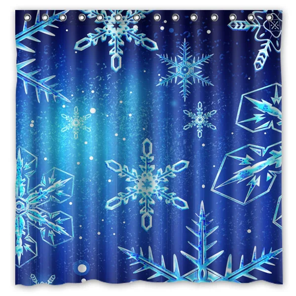 Snowflake Pattern Bathroom Decorative Curtain Waterproof Polyester Eco-Friendly DIY Shower Curtains 180*180cm | Дом и сад