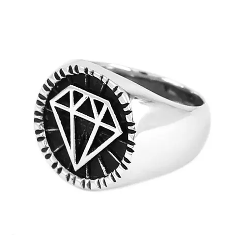Wholesale Irregular Pentagon Ring 316L Stainless Steel Jewelry Silver Color Fashion Carved Motor Biker For Women SWR0651A | Украшения и