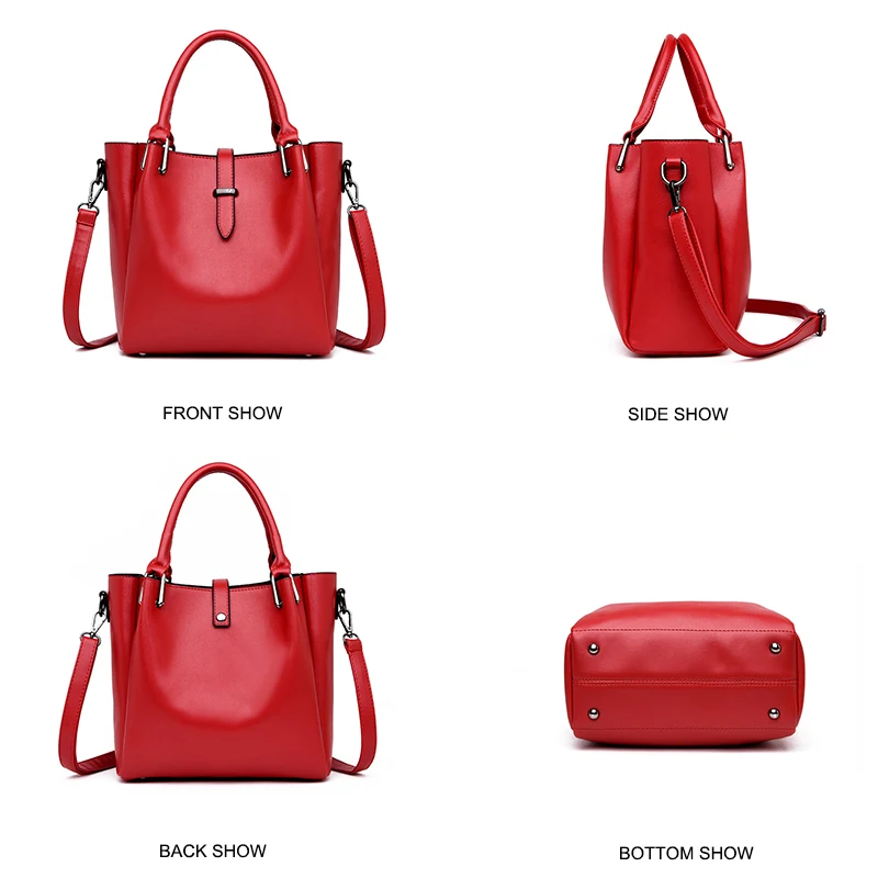 Женская сумка из натуральной коровьей кожи OLD TANG Большая вместительная на плечо