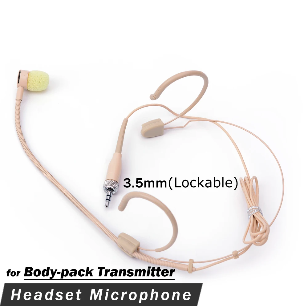 

Top Quality Singing Headworn Mic !! PRO Condenser Headset Microphone For Sennheiser Wireless Bodypack 3.5mm Screw Locking Plug