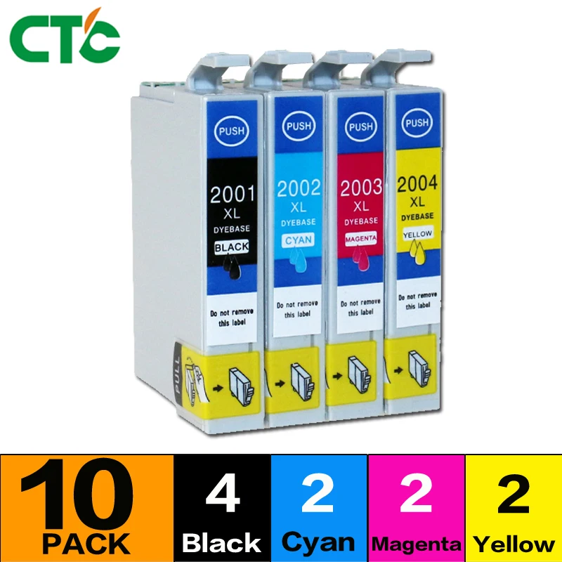 10pcs T2001 T2002 T2003 T2004 200XL Ink cartridge Compitalbe For WF2510 WF2520 WF2530 WF2540 Inkjet Cartridge | Компьютеры и офис