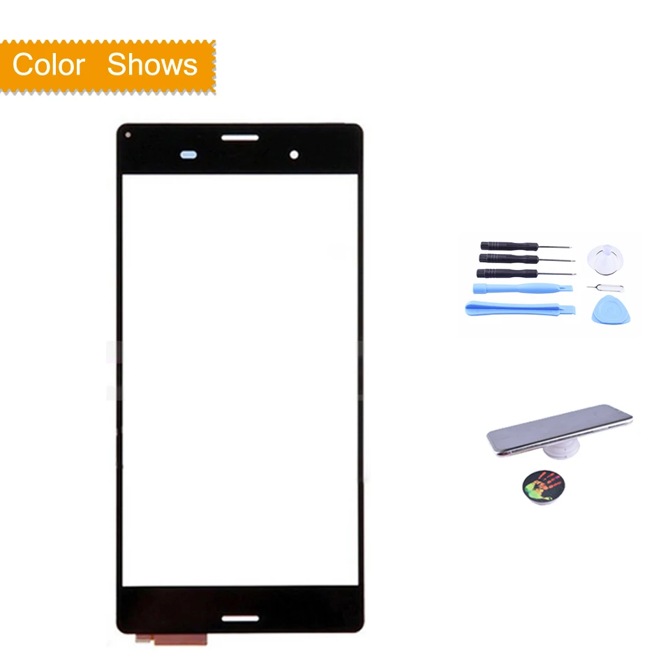 black with gift Сенсорный экран для Sony Xperia Z3 D6603 D6643 D6653 D6616 сенсорный экран дигитайзер Переднее внешнее стекло Сенсорная панель объектив без ЖК-дисплея - Цвет: black with gift