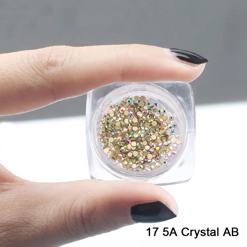 17 5A Crystal AB 450 шт./кор. SS3 Стекло Стразы маленький Размеры, на плоской подошве, с украшением в виде кристаллов; гвоздевой метод крепления Стразы для ногтей, с изображением 3D украшения камнями - Цвет: 17 5A Crystal AB
