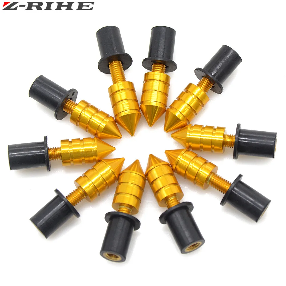 Gold Мотоцикл ветрового Спайк M5 болты и гайки для Suzuki GSXR 600 750 1000 Hayabusa/Honda CBR 600 954 1000 RR/YZF R1 R6 ZX6R - Цвет: Gold