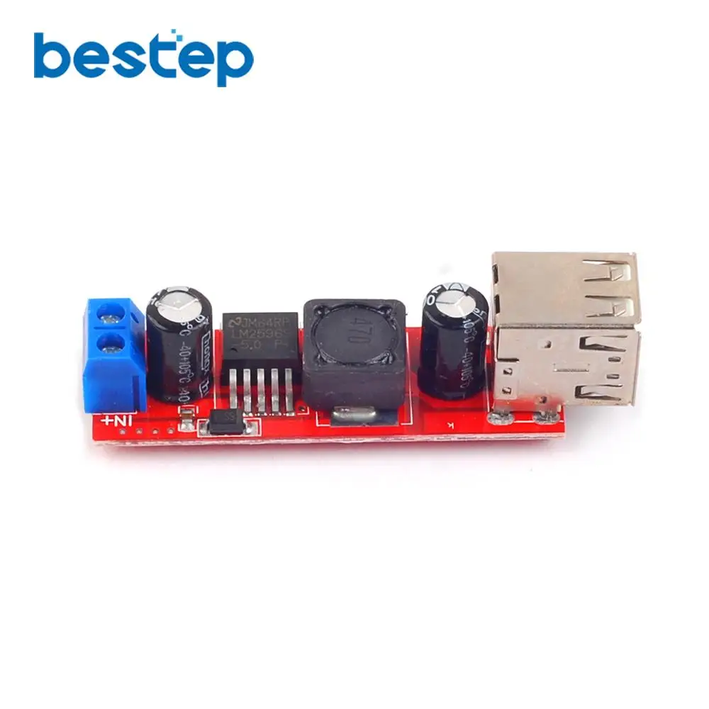Модуль понижающего преобразователя для автомобильного зарядного устройства LM2596