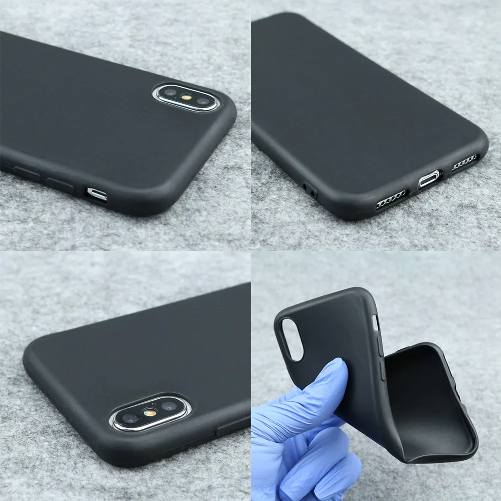 Черный чехол для телефона iphone X 7 8 6 6s plus 5 5s SE мягкий силиконовый химический