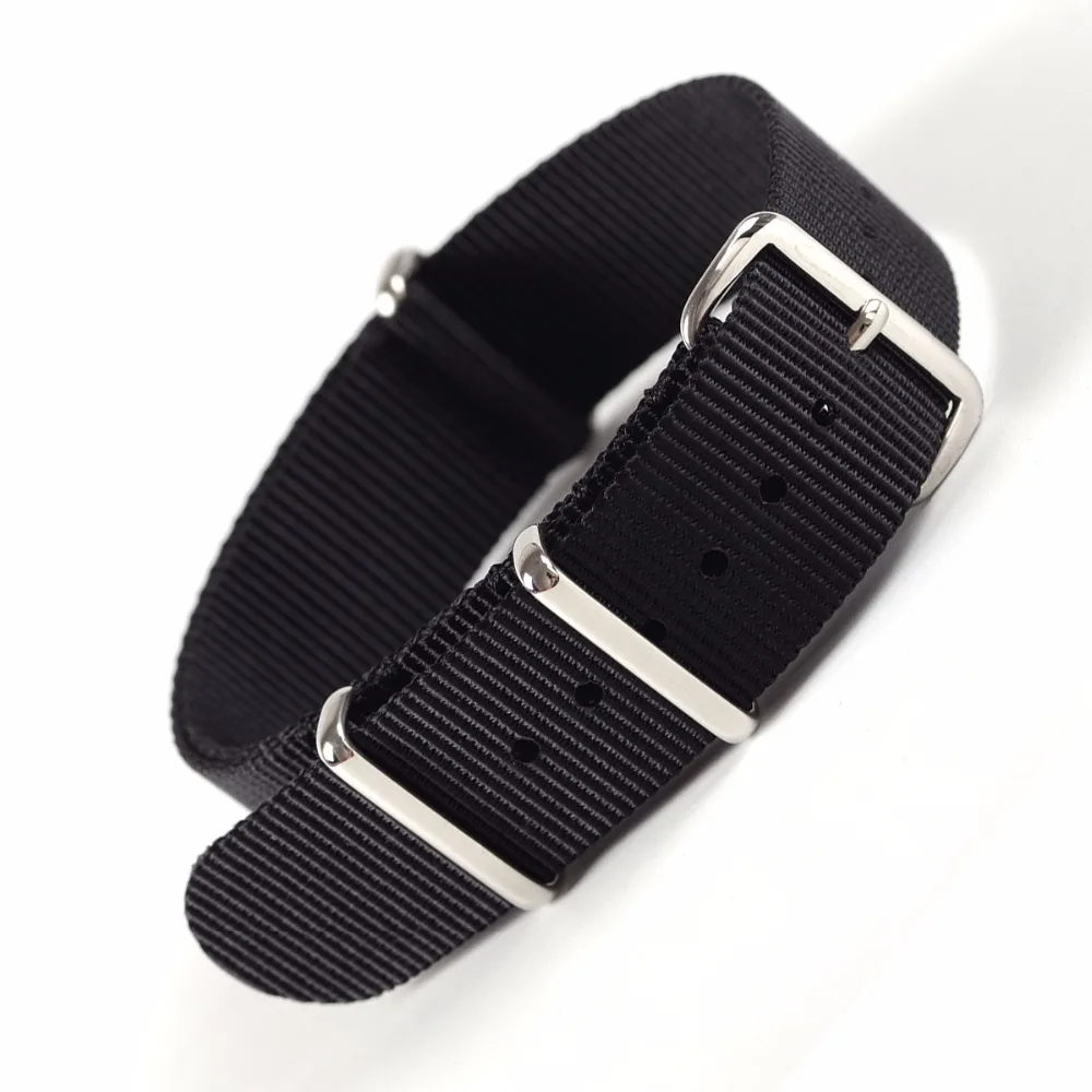 Высококачественный нейлоновый ремешок для наручных часов с серебряными