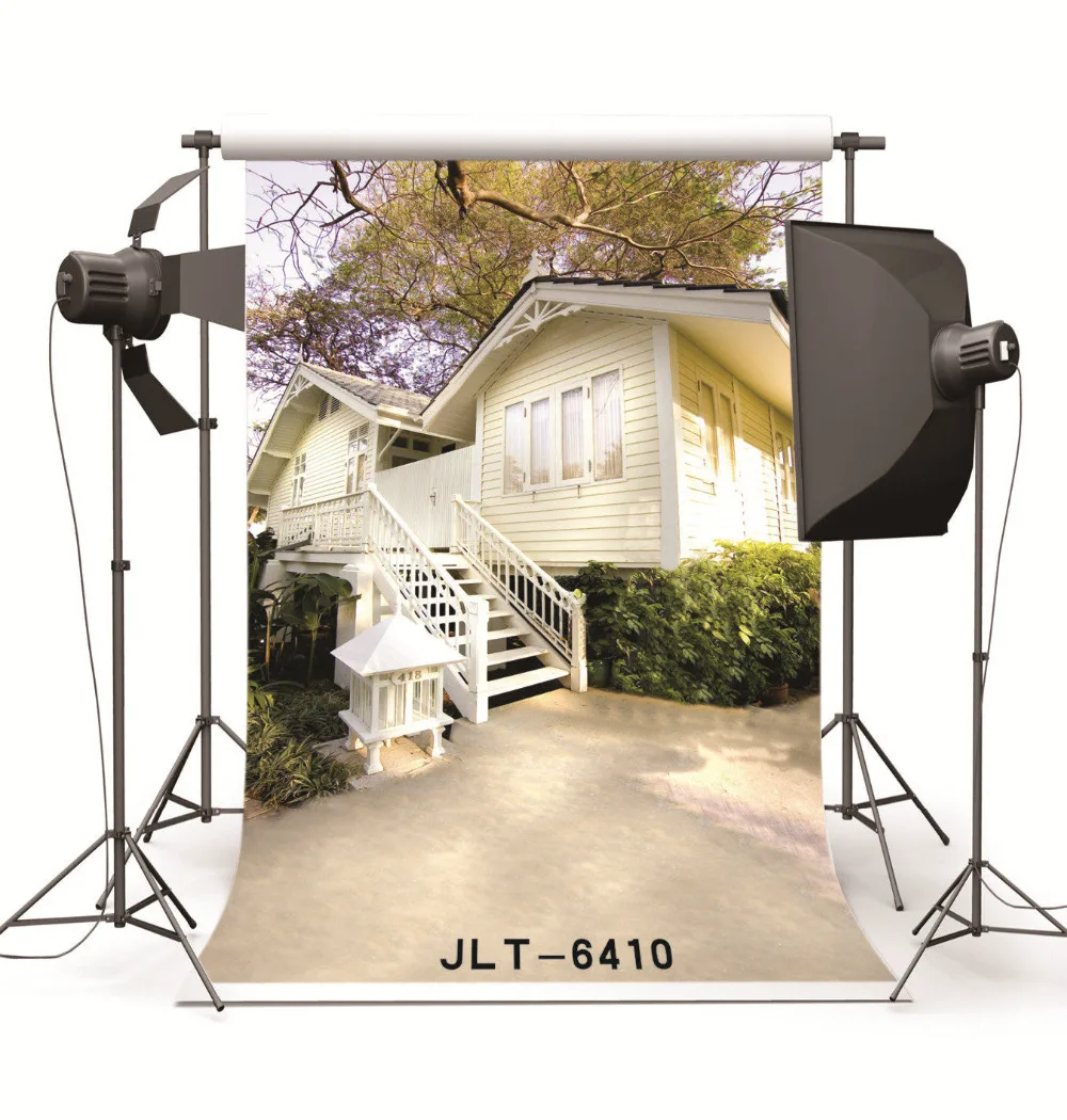 Виниловый фон для фотосъемки на открытом воздухе белый дом детский Свадебный