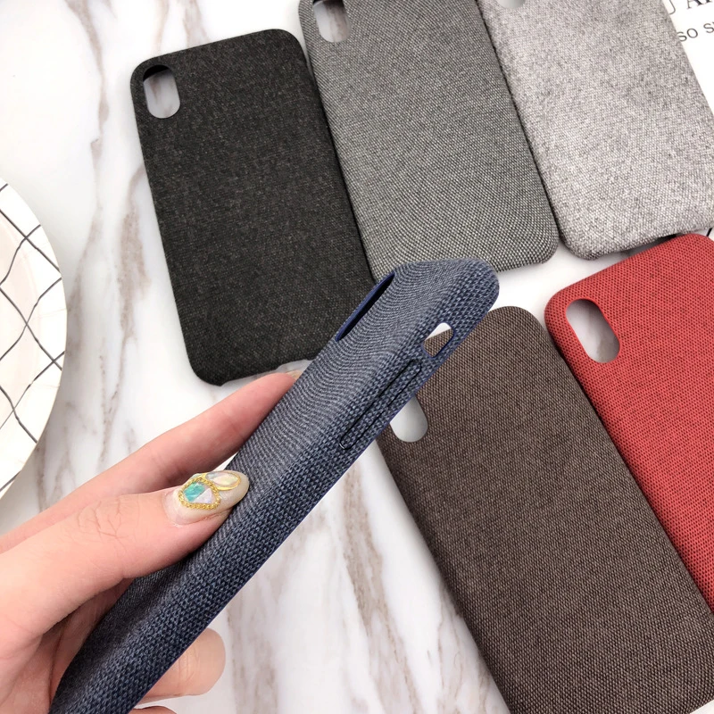 Cloth Texture Soft TPU Phone Case For iPhone X XS Max XR Ultra Thin Canvas Silicon 7 6 6S 8 Plus |