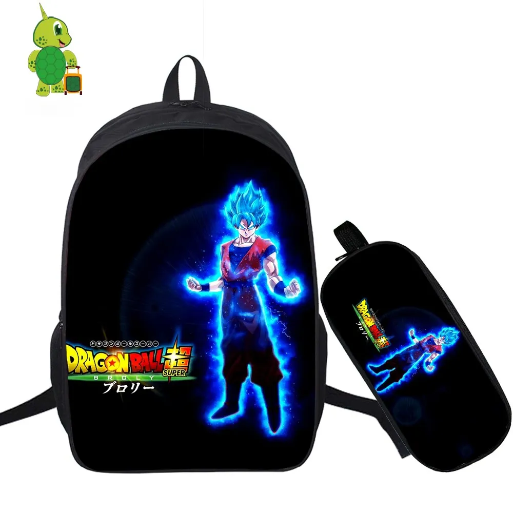 Dragon Ball Супер Broly рюкзак с Гоку 2 шт./компл. школьная сумка для подростков мальчиков и девочек студентов ноутбук рюкзак пенал дорожные сумки - Цвет: 10