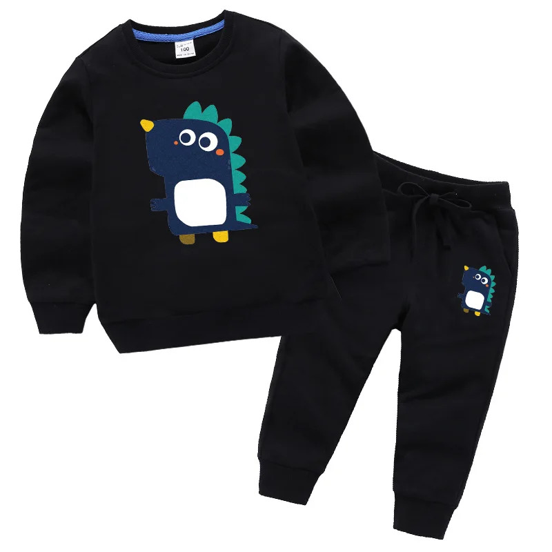 1-8T Suit child Kids Baby Boy girl Autumn Trousers Pants Cartoon dinosaur Clothes + T-shirt Tops Long sleeve Warm 2pcs Sets | Детская