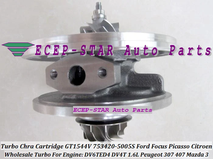 Картридж турбокомпрессора GT1544V 753420-5004S 753420 753420-0002 для CITROEN C2 C3 C4 C5 Peugeot 206 307 407 DV4T DV6T