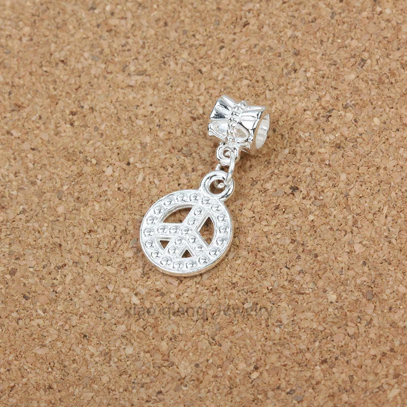 Бесплатная доставка! 20 шт. яркие серебряные бусины символы мира Подвески