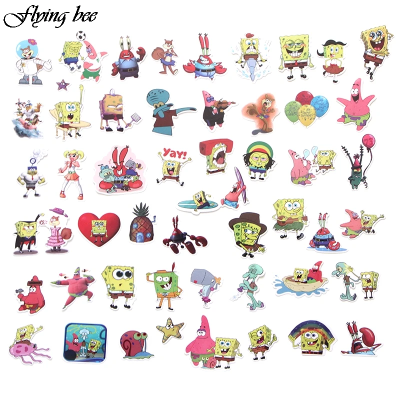 Flyingbee 50 шт. мультфильм дети водонепроницаемые наклейки милые мультфильмы Скрапбукинг для багажа ноутбука X0035