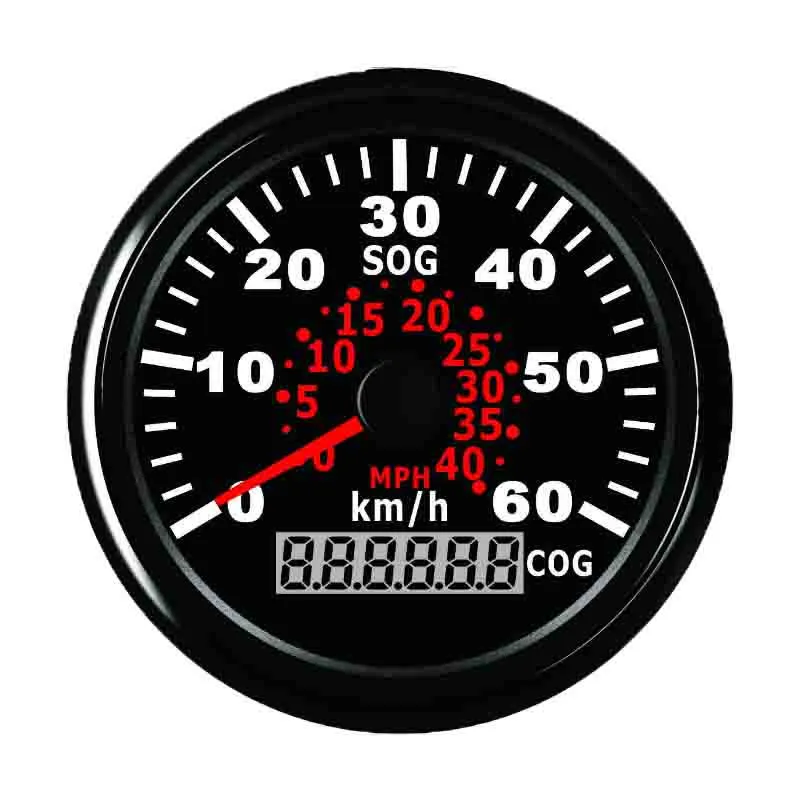 Black 60kmh 85 мм Автомобильный лодочный gps Спидометр 60 км/ч 120 км/ч Спидометр с подсветкой 9~ 32 В для мотоцикла Авто грузовика - Цвет: Black 60kmh