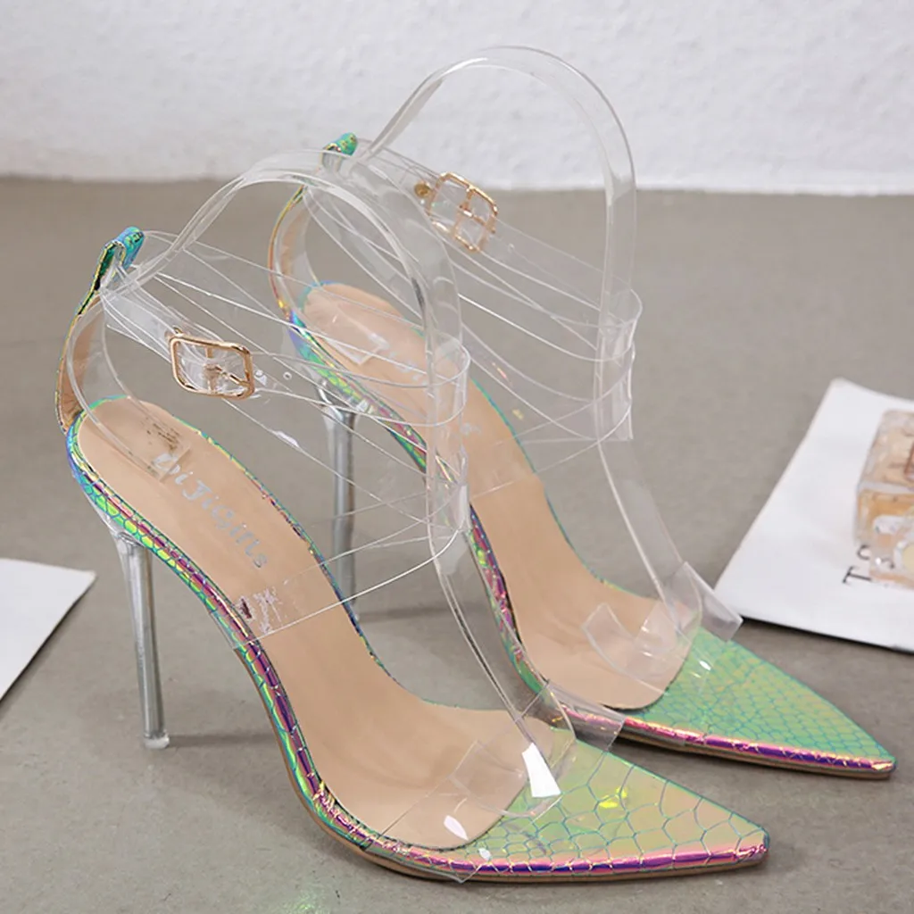 Сексуальные туфли SAGACE с открытым носком на тонком высоком каблуке женские