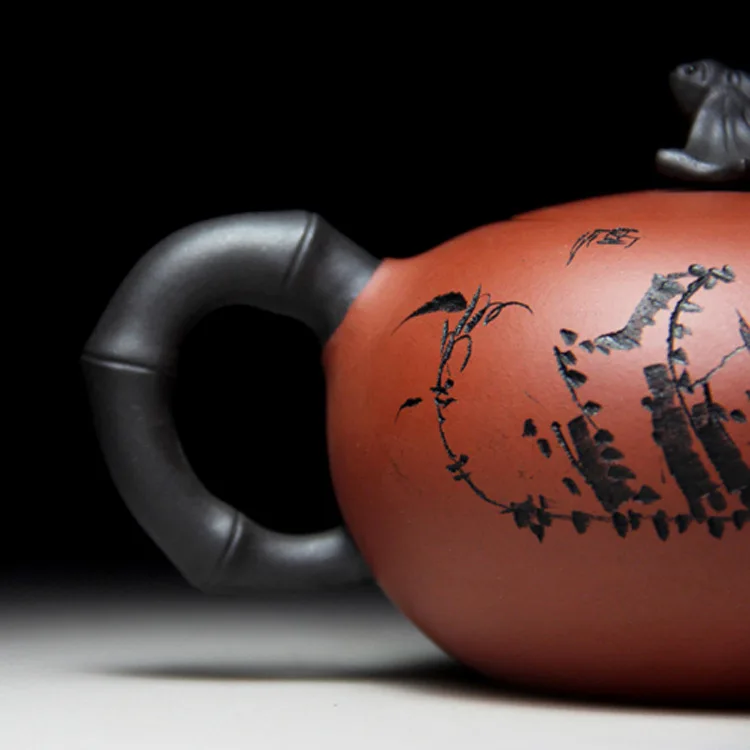 

370ML Purple Clay Teapot Bless Tea Pot Chinese Kung Fu Zisha Kettle Large Capacity Contentment Drinkware