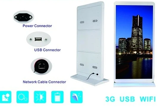 WIFI беспроводной открытый P3 полноцветный 65 75 84 дюймов светодиодный тотемный киоск