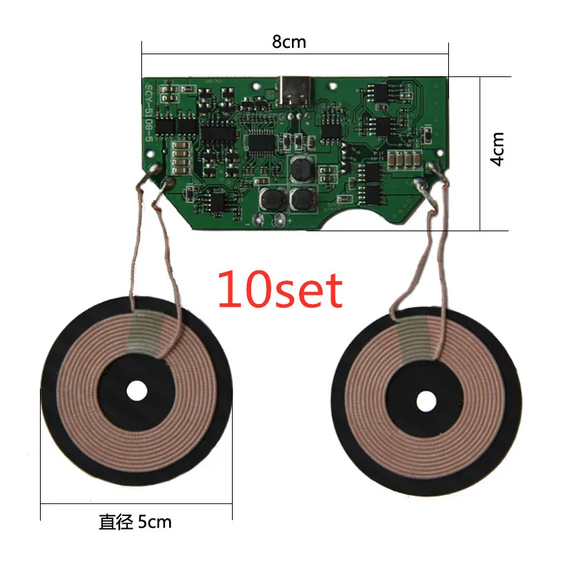 

10Set/lot Double charge fast wireless charger module launch base PCBA board coil universal QI import ST fast charge program