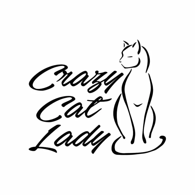 YOJA 24x20 2 см сумасшедшая кошка леди Настенная Наклейка Kitty кошки домашние животные