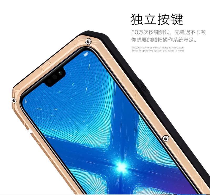 Для huawei Honor 8X чехол авиационный алюминиевый сплав металл+ кремнезем задняя крышка для huawei Honor8X чехол для телефона s