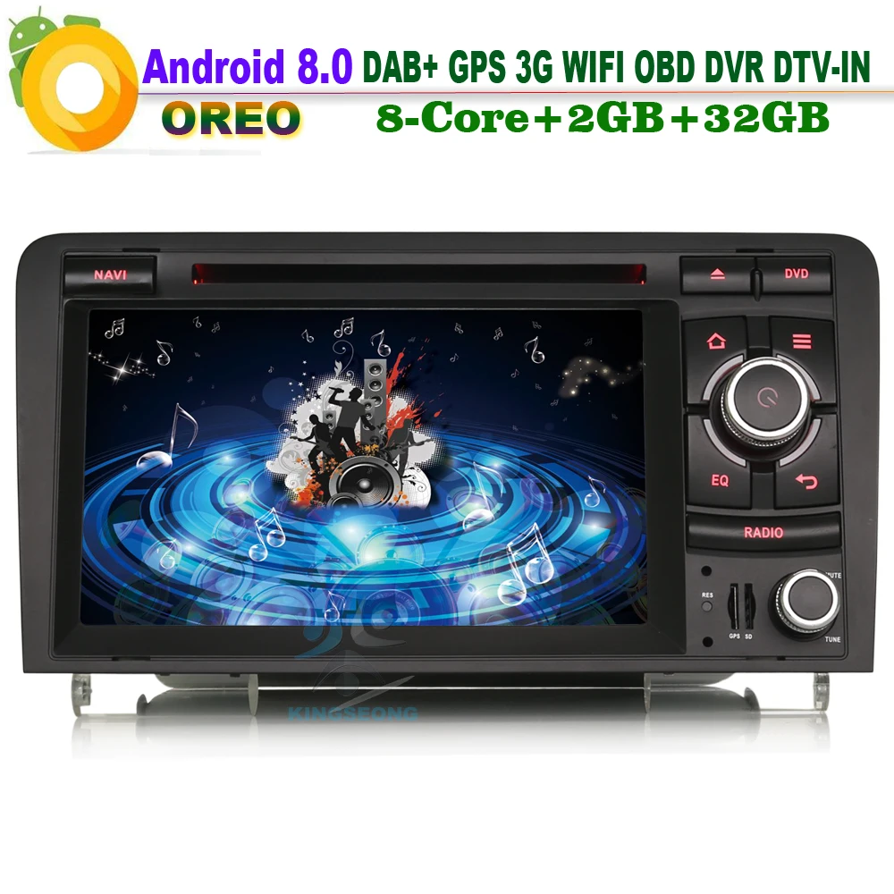 Android 8 0 DAB + СБ Navi Wifi 3G OBD DVR Bluetooth DVD BT RDS DTV IN головное устройство Радио автомобильный