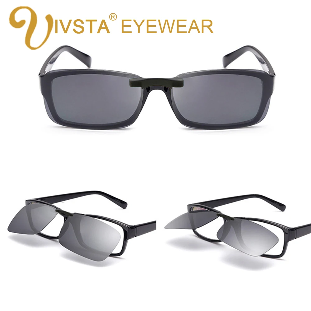 Мужские солнцезащитные очки IVSTA прямоугольные поляризованные линзы с клипсой